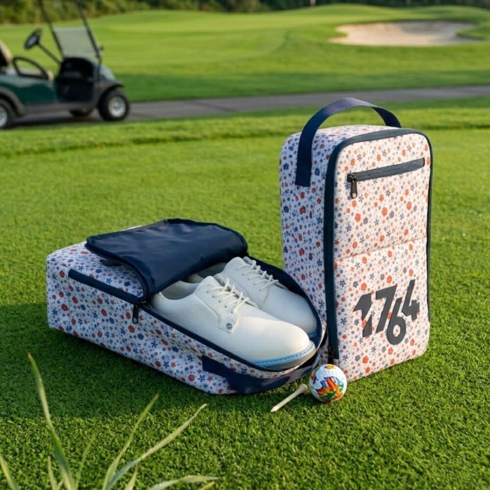 NWOT 1764 Golf Sprig Shoebag Floral Pattern Travel Case Bag New 8x13.5x4
